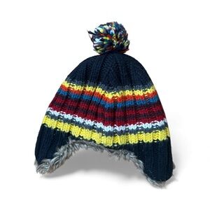 Gap Boys Colorful Striped Pom-Pom Winter Hat